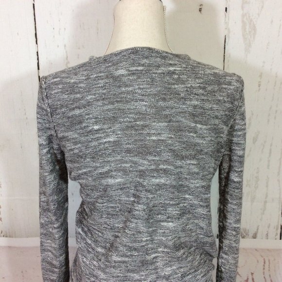 2/$30 Free People Gotham Faux Wrap Sweater Gray Ruched Long Sleeve Boho - Picture 11 of 13